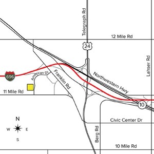 26495 American Drive, Southfield map